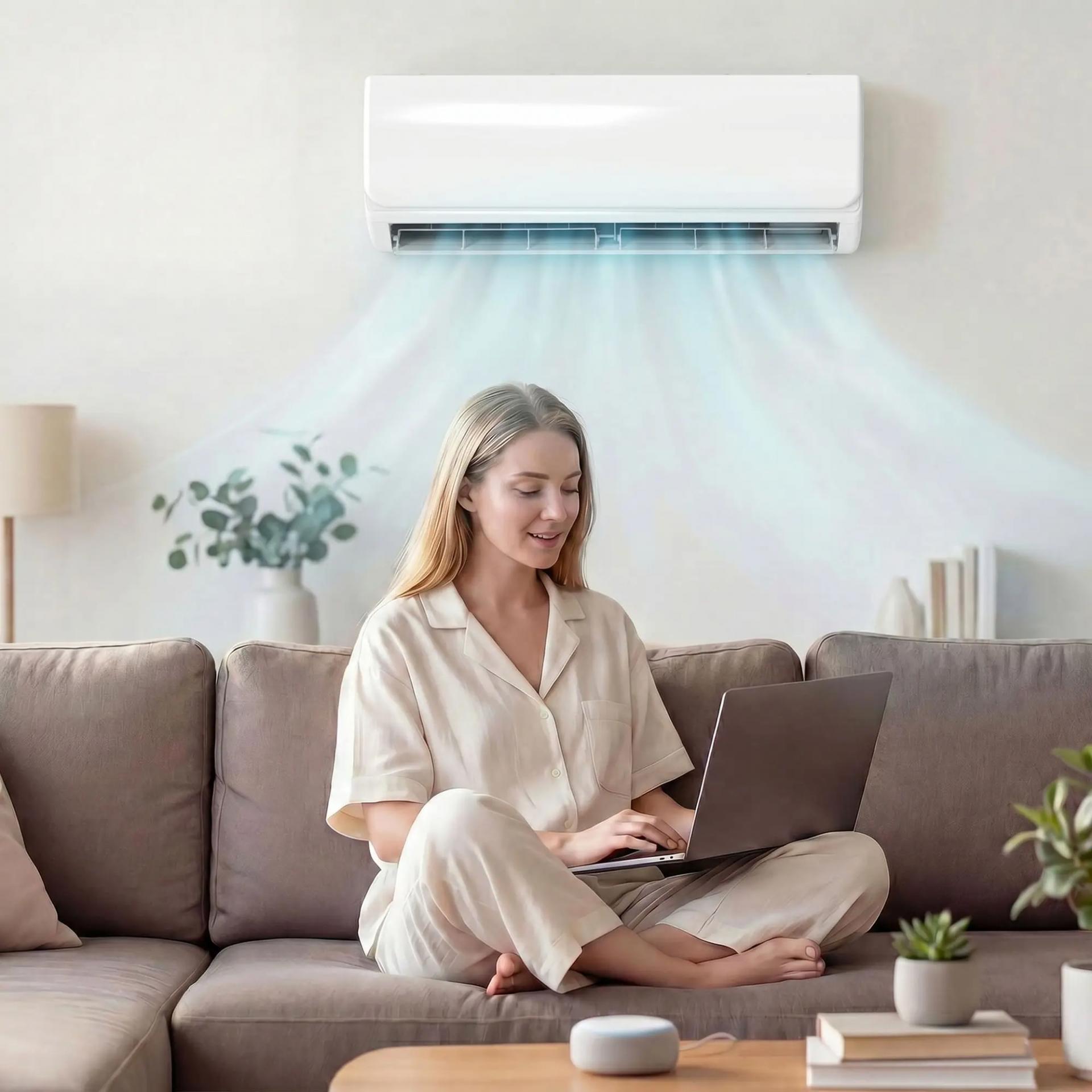 Aire Acondicionado Split Inverter 12000 BTU con Bomba de Calor WiFi y Control por Voz para 18 m² con Kit de Instalación