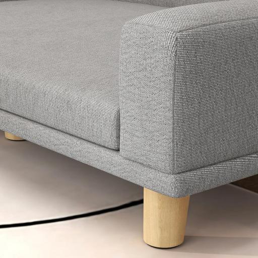 Sofá para Perros Grandes Cama Elevada para Perros con Cojín Lavable y Patas de Madera Carga 30 kg 98x67x25 cm Gris Claro [6]