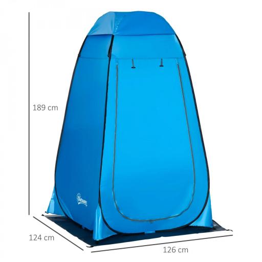 Tienda de Ducha Portátil con Bolsillo Bolsa de Transporte y UV 20+ para Baño Inodoro 126x124x189 cm Azul [1]