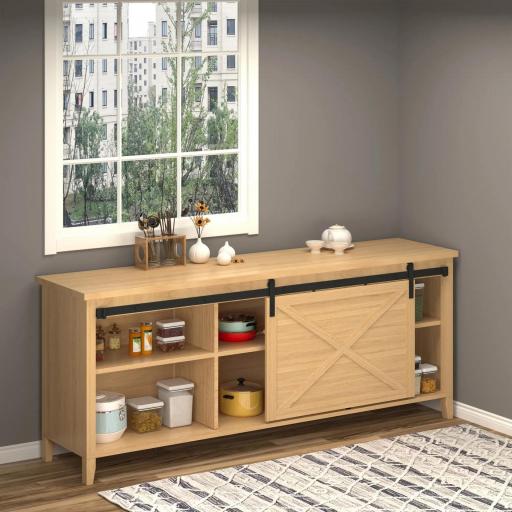 Mini Herraje para Puerta Corredera 200 cm Kit de Accesorios para Puerta Corrediza de Madera con 2 Rieles de Acero al Carbono Carga 20 kg 200x0,4x18 cm Negro [7]