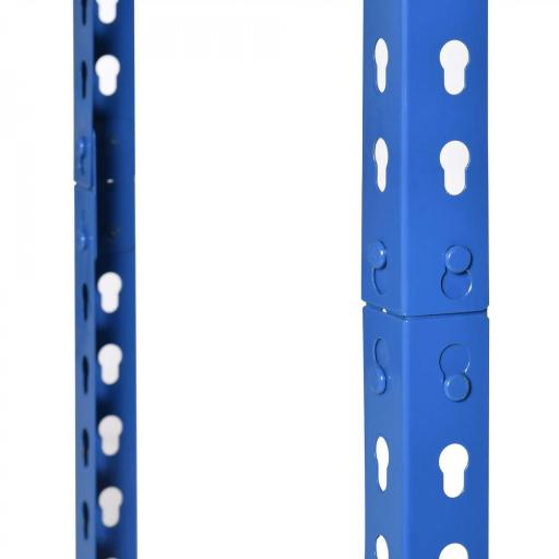 Estantería Metálica de Almacenaje 80x40x182 cm con 5 Niveles Ajustables en Altura Carga Máxima por Estante 300 kg para Almacén Garaje Taller Azul y Naranja [9]