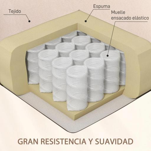 Sillón de Masaje Reclinable con Mando a Distancia 2 Zonas de Masaje y Tapizado en Tejido de Ante 78x83x101 cm Crema [4]