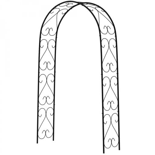 Arco de Jardín de Acero para Rosas y Plantas Trepadoras Arco de Boda para Plantas y Decoraciones 125x37x230 cm Negro [8]