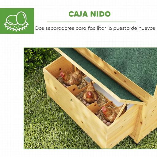 Gallinero de Madera para Exterior con 2 Nidos Bandeja Extraíble Perchas Techo Impermeable 150x100x96,5 cm Amarillo [2]