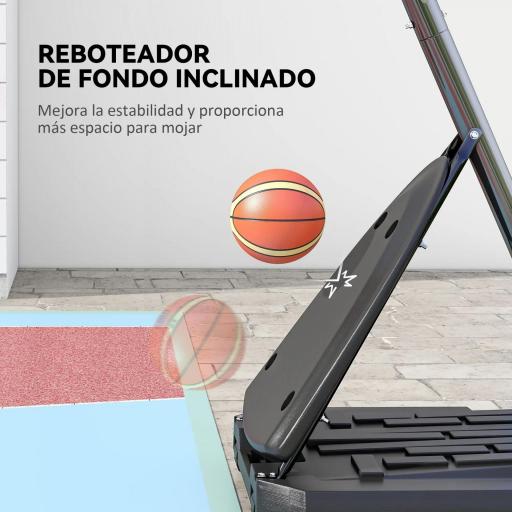 Canasta de Baloncesto Ajustable 236-293 cm con Ruedas Tablero de PC Base Rellenable para Exterior Negro [4]
