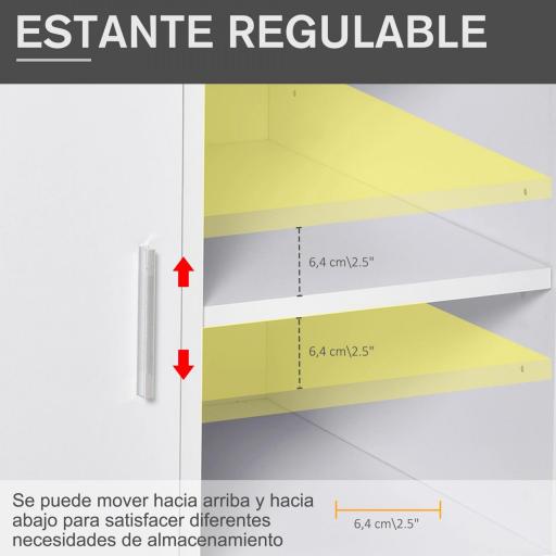 Mueble con Ruedas Armario de Oficina Multifuncional con Estantes con Amplio Espacio de Almacenaje 60x50x65,5 cm Blanco [2]