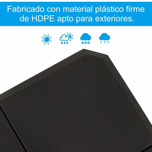 Set de 4 Piezas Soporte de Parasol Base para Sombrilla Terreza o Jardín Rellenable de 80 kg de Agua o 120 kg de Arena Estable 100x100x9,5 cm Negro [2]