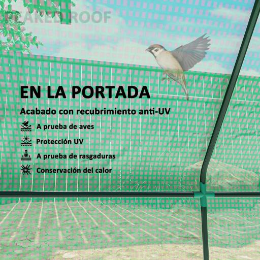 Invernadero de Terraza Mini Invernadero 240x90x90 cm con Ventanas de Malla para Cultivar Verduras y Flores Verde [2]