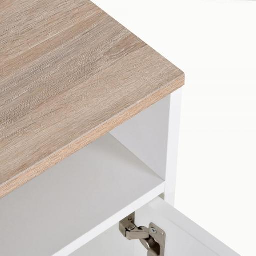 Mueble para Televisor Mesa para TV de Salón con Gran Espacio de Almacenaje con Estantes Abiertos 105x40x52 cm Blanco [7]