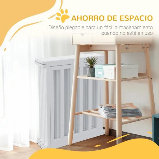 Parque para Mascotas Plegable de 6 Paneles 60x70 cm con Pies de Goma Antideslizantes y Forma Personalizable Blanco [4]