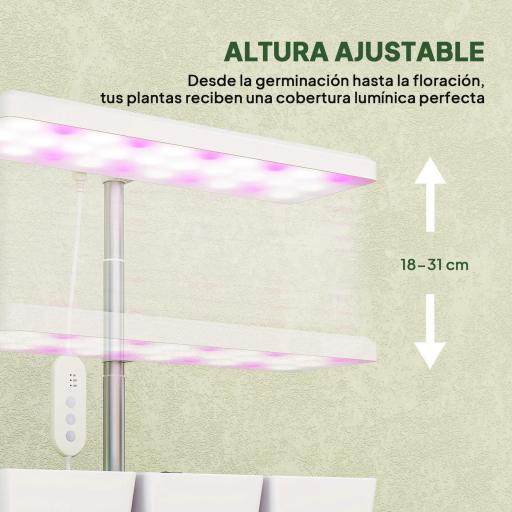Luz de Crecimiento de Espectro Completo 30 LED Ajustable en Altura con Temporizador Automático 5 de Brillo y 3 Cajas [6]