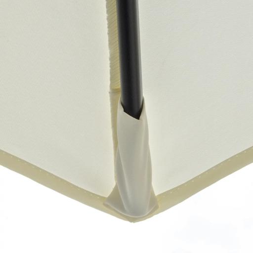 Parasol de Terraza 200x190x240 cm con Manivela Poste de Acero y Base Cruzada Anti-UV para Terraza Balcón Crema [7]