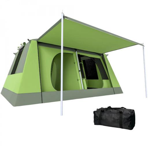 Tienda de Camping para 4-8 Personas con Mosquitera Gancho y Bolsa de Transporte Anti-UV 405x305x225 cm Verde [9]