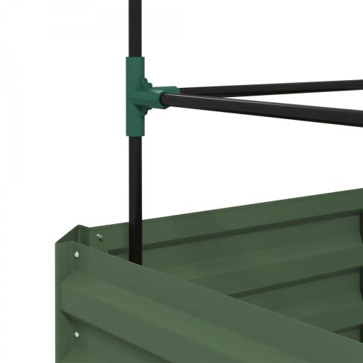 Jardinera Exterior Grande con Enrejado y Fondo Abierto para Plantas Trepadoras 61x61x140 cm Verde [7]