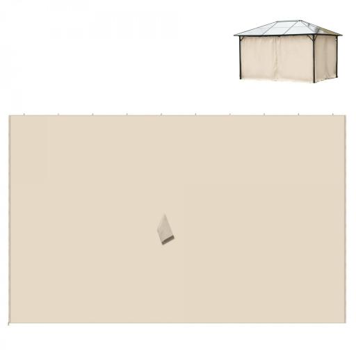  4 Paredes Laterales para Cenador 3,5x2 m con 48 Ganchos y Anillos en C para Pérgola Gazebo Beige [7]