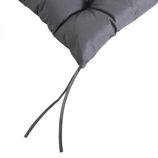 Conjunto de 2 Cojines para Silla 50x98x8 cm con Respaldo 6 Cordones de Fijación para Jardín Terraza Balcón Gris Oscuro [6]