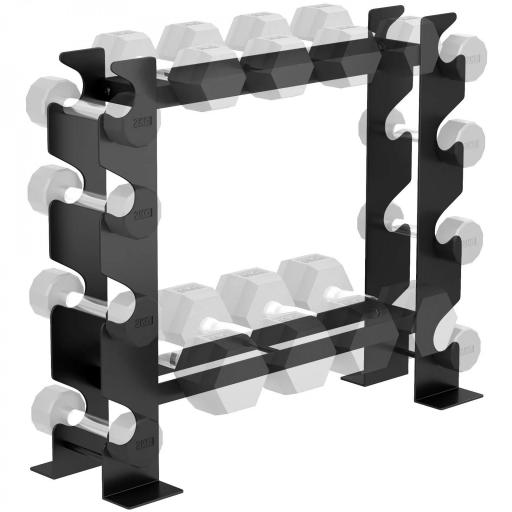 Soporte para Mancuernas de 4 Niveles Estante de Pesas de Acero Resistente para Gimnasio Casa Carga 200 kg 70x21x55 cm [8]