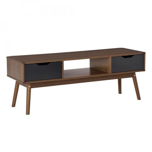 Mueble de TV Mesa de Salón para Televisión de 50 Pulgadas con 2 Cajones y Compartimento Abierto Estilo Moderno 122x39x46 cm Marrón [8]