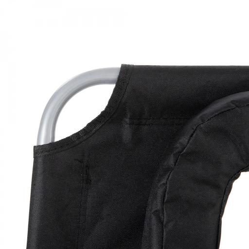 Tumbona Reclinable y Plegable de Jardín con Orificio de Lectura Reposacabezas y Respaldo Ajustable en 5 Niveles para Playa 182x56x28 cm Negro [6]