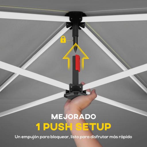 Carpa Plegable 3x3 m Pop-up con UPF50+ 4 Laterales Desmontables Altura Ajustable y Bolsa de Transporte Gris Oscuro [4]