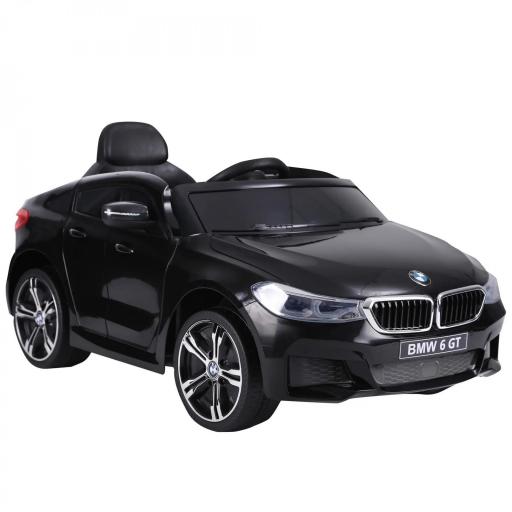 Coche Eléctrico BMW 6GT para Niños +3 Años Automóvil Infantil de Batería 6V con Control Remoto Luces y Sonidos MP3 USB Carga 30 kg 106x64x51 cm Negro [8]