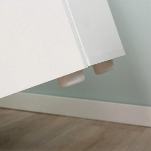 Armario de Suelo para Baño con 2 Puertas y Estantes Interiores Ajustables Mueble Auxiliar de Madera Multiusos para Salón Cocina Comedor 60x30x85 cm Blanco [3]