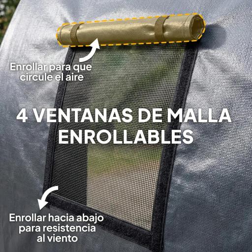 Garaje Exterior para Coche 3x6 m Impermeable con Tejido PE Resistente Marco de Metal Galvanizado UPF 30+ Gris Oscuro [4]