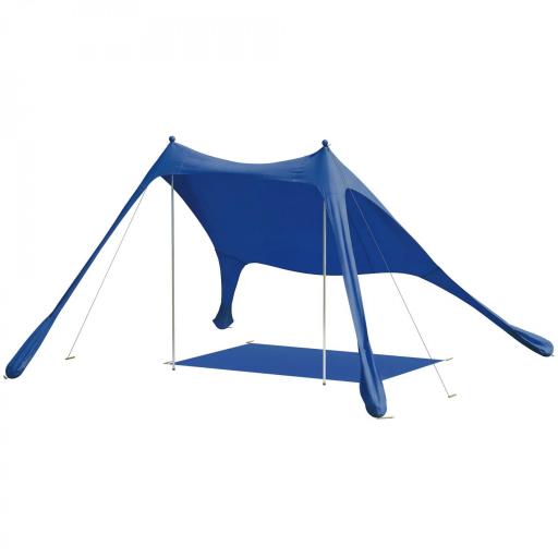 Carpa Playa Plegable con Esterilla UPF50+ Postes de Aluminio Pala Estacas y Bolsa de Transporte Azul [9]