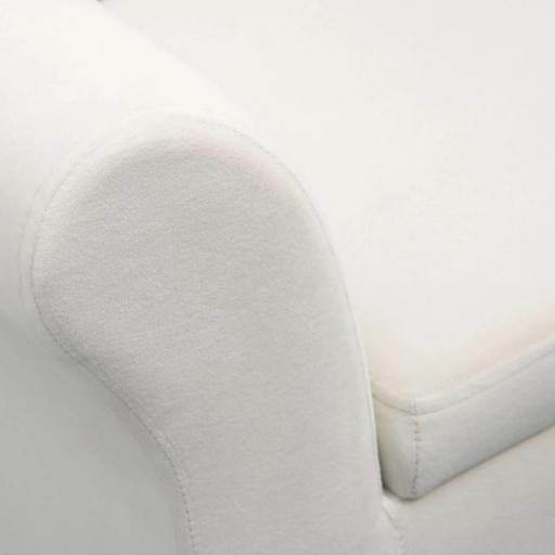 Banco de Almacenamiento con Tapa Abatible Reposabrazos y Patas de Madera para Salón 111,5x41x65 cm Crema [6]