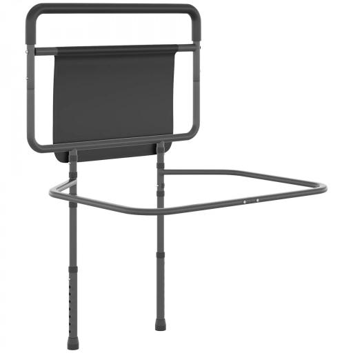 Barandilla de Cama Adulto Asidero para la Cama con Altura Ajustable Bolsillo de Almacenamiento 71x61x86-104 cm Gris [8]