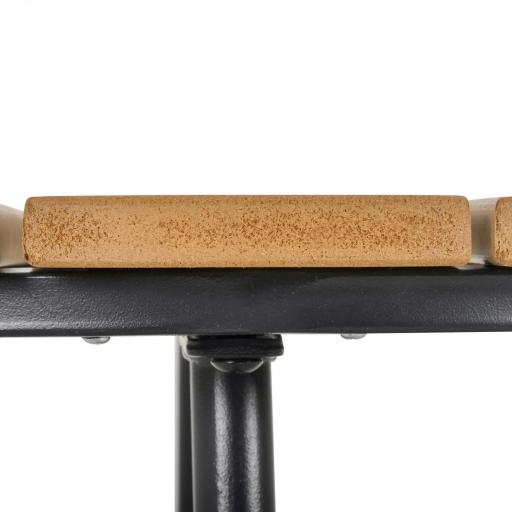 Mesa Redonda de Jardín con Diseño de Listones y Patas Ajustables para Terraza Balcón y Jardín Ø49x48 cm Madera y Negro [5]