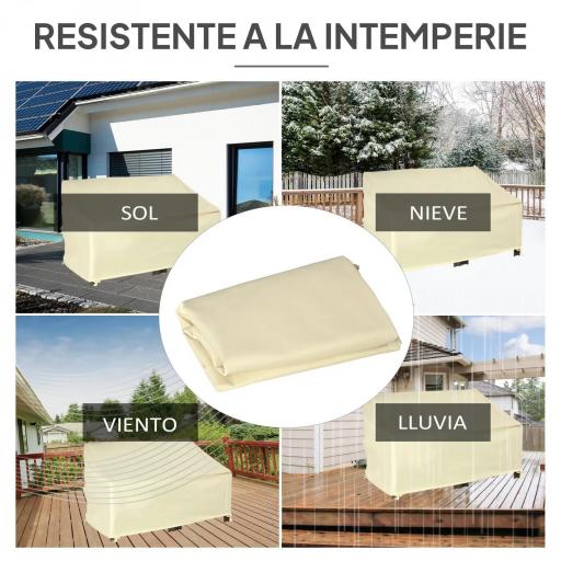 Funda para Banco de Jardín 2 Plazas, Funda Sofá Exterior Impermeable, Tela Oxford 600D con Recubrimiento, 140x84x56/94 cm para Patio, Terraza, Crema [8]