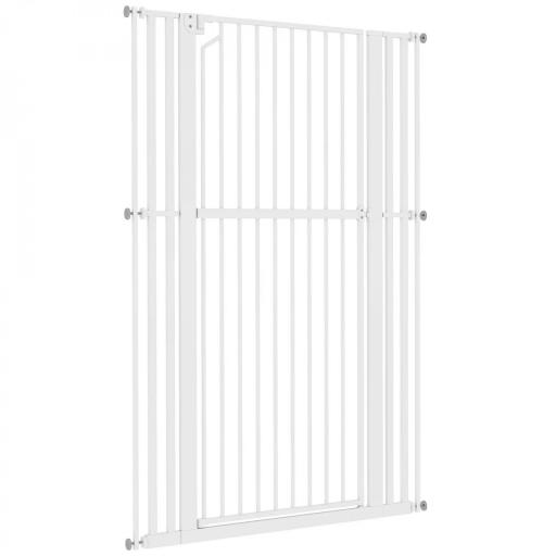 Barrera de Seguridad Niños Perros y Gatos Extra Alta 160cm Extensible 76-105cm para Puertas Escaleras Cierre Automático [13]