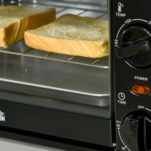 Horno Eléctrico Sobremesa 10L 750W Horno Eléctrico Pequeño Temperatura 230 ℃ y Temporizador 36,5x26x22 cm Negro [3]