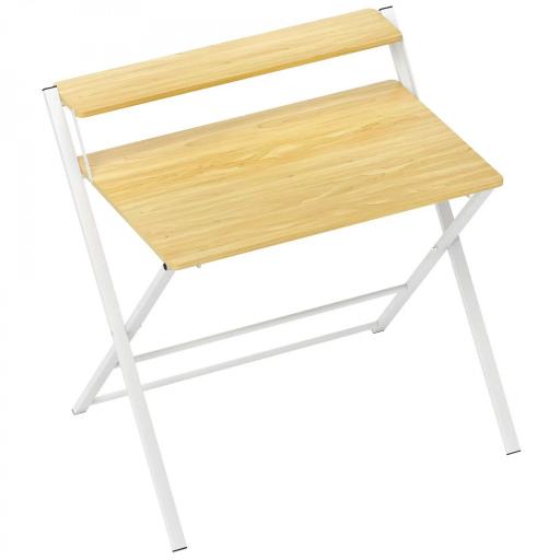Escritorio Plegable con Estante Abierto Escritorio Pequeño para Estudio Hogar Oficina 86x66x82 cm Natural [10]