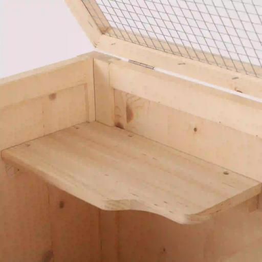 Jaula de Madera para Hámster Ratones Animales Pequeños y Roedores Tipo Casa Conejera con Techo Abatible 5 Pisos 10 Plataformas y 3 Escaleras 60x40x120 cm [6]
