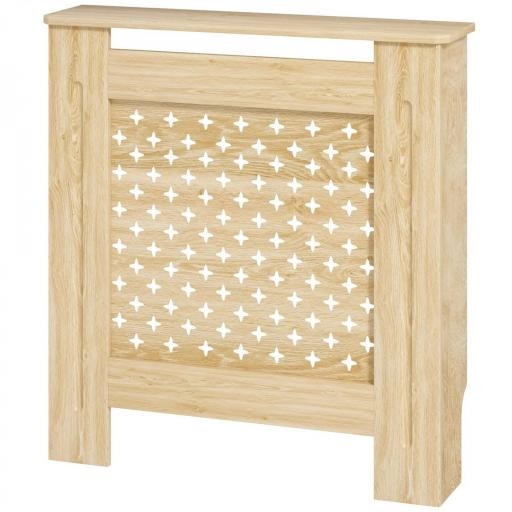 Cubreradiador de MDF Cubierta para Radiador para Salón Dormitorio Pasillo 78x19x82 cm Roble [8]