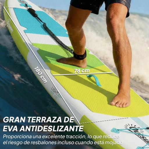 Tabla de Paddle Surf Hinchable 320 cm, con Superficie Antideslizante Remo de Aluminio Ajustable Quilla Bomba y Mochila [2]
