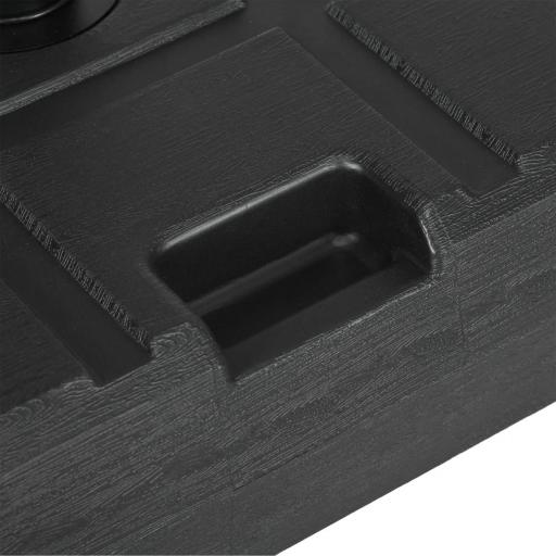 Soporte para Parasol Rellenable de Agua 30 kg y Arena 40 kg para Poste de Paraguas de Ø38/48 mm 49x49x36,5 cm Negro [7]