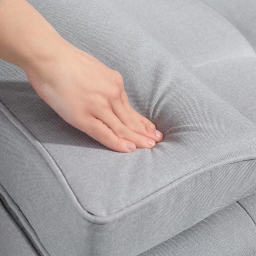 Sofá Cama 3 Plazas con Respaldo Ajustable de 3 Niveles Reposabrazos Desmontable 181x77x78 cm Gris Claro [3]