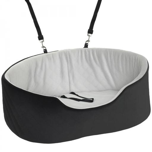 Asiento de Coche para Perros Pequeños y Medianos de hasta 15 kg con Funda Extraíble y Lavable Base Antideslizante Negro [8]