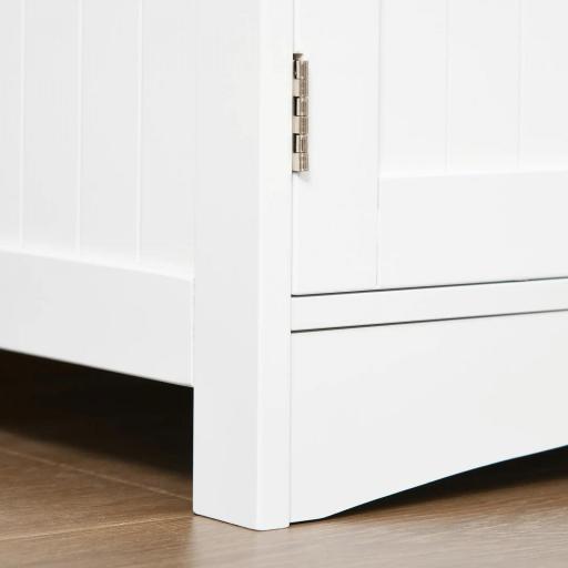 Armario de Baño con 3 Estantes Cajón y 2 Puertas Mueble de Almacenamiento de Suelo Moderno para Cocina Dormitorio Salón 60x33x122,5 cm Blanco [9]