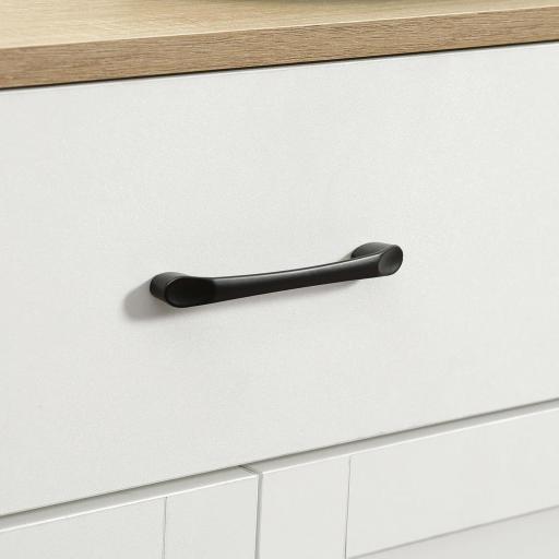 Carro de Cocina con 1 Cajón 2 Puertas Barra de Colgar y Especiero Carrito Auxiliar con Ruedas 105x36x85 cm Blanco [3]