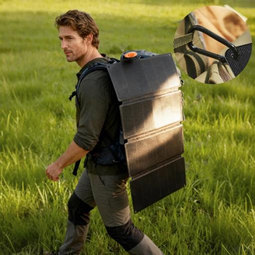 Cargador Solar Plegable 36W Panel Solar Portátil con Puertos USB-A y Tipo-C IP67 Superficie de ETFE para Teléfonos [6]