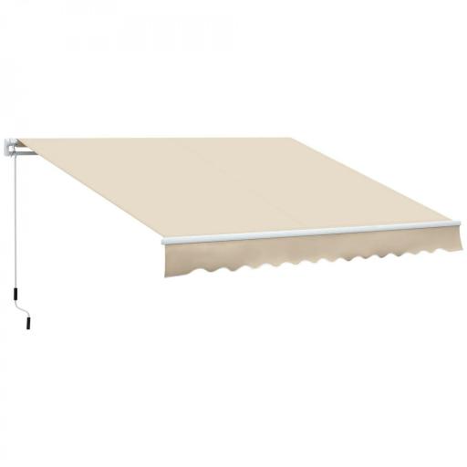 Toldo para Balcón 350x250 cm con Manivela de Metal Impermeable y Anti-UV para Jardín Terraza Ventanas Crema [9]