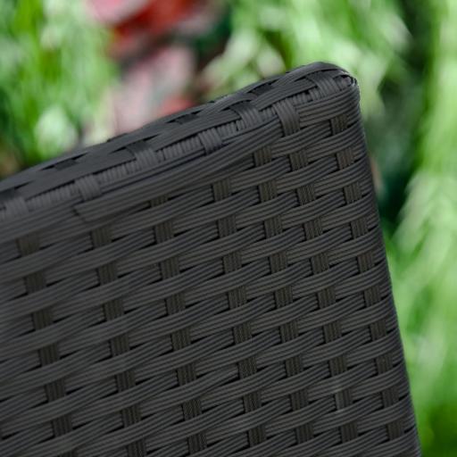 Banco de Jardín de 2 Plazas Banco para Exterior con Respaldo y Asiento de Ratán PE Carga 240 kg 122x60x85 cm Negro [6]
