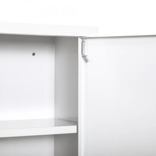 Botiquín de Pared de Metal con 3 Estantes y Cierre con Llave Armario de Medicamentos 40x18x60 cm Blanco [6]