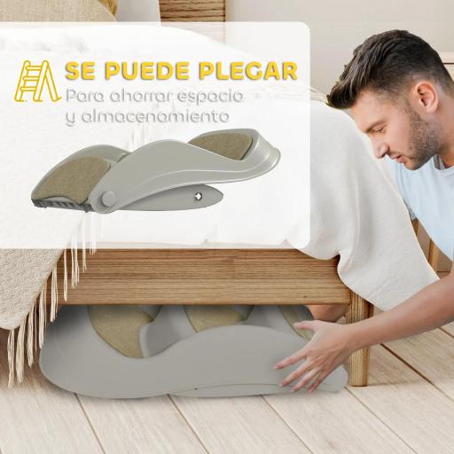 Escalera para Perros Pequeños Plegable 3 Peldaños Escalones para Perros con Alfombras Antideslizantes 49x38x38 cm Gris [4]