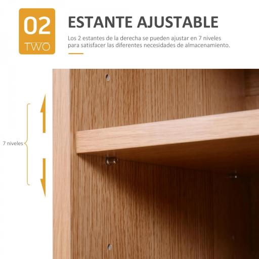 Armario Gabinete Consola Armario Bajo Mueble Organizador de Almacenaje Multiusos de Cocina Comedor Salón Baño con Puertas y Estantes Ajustables 80x32x91 cm [3]