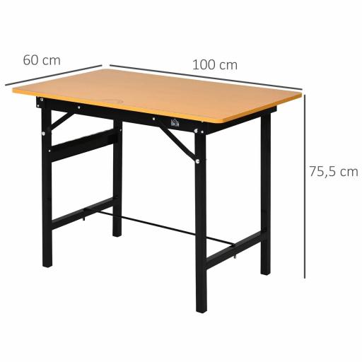 Banco de Trabajo Plegable con Regla Transportador Carga 100 kg 100x60x75,5 cm Natural y Negro [7]